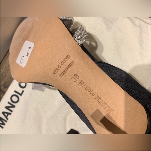 Manolo Blahnik Black and Silver Heels - Picture 4 of 5